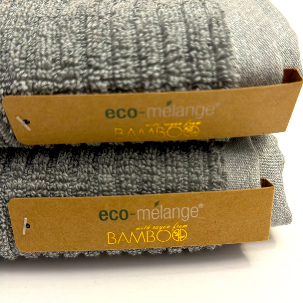 4pc Eco-Melange Bamboo Bath Towel Set - Rayon From Bamboo- Light Grey - Picture 3 of 7
